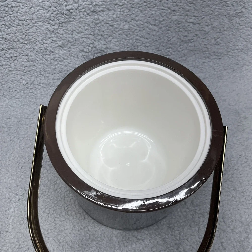 Morgan Brigade Ice Bucket Brown Vintage Mid Century Modern MCM Wood Lid‎